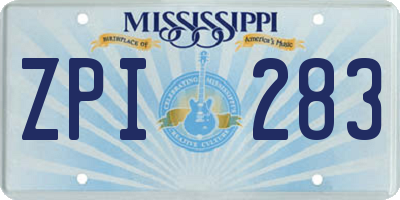 MS license plate ZPI283