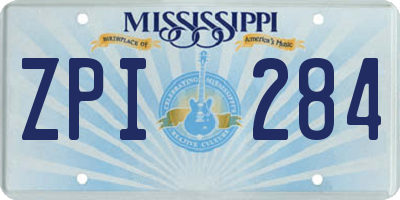 MS license plate ZPI284