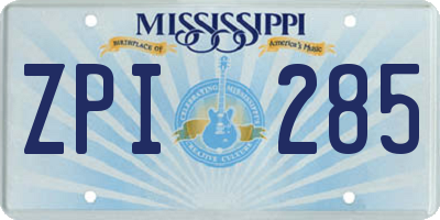 MS license plate ZPI285