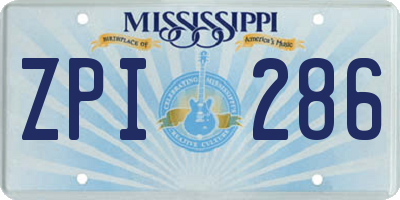 MS license plate ZPI286