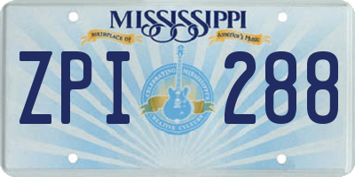 MS license plate ZPI288