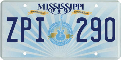 MS license plate ZPI290