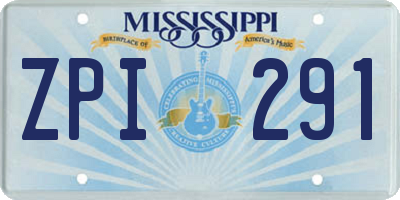MS license plate ZPI291