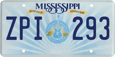 MS license plate ZPI293