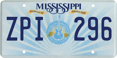 MS license plate ZPI296