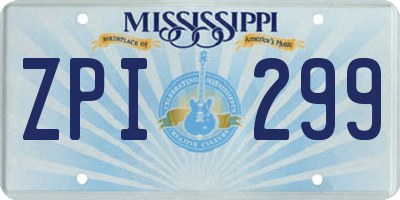 MS license plate ZPI299