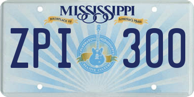 MS license plate ZPI300