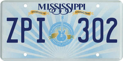 MS license plate ZPI302
