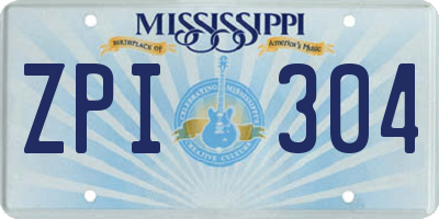 MS license plate ZPI304