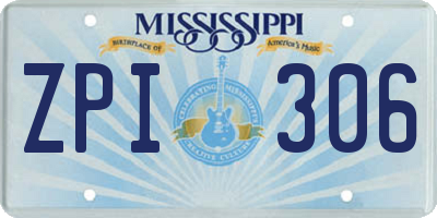 MS license plate ZPI306
