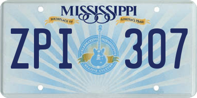 MS license plate ZPI307