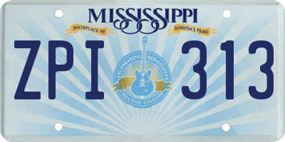 MS license plate ZPI313