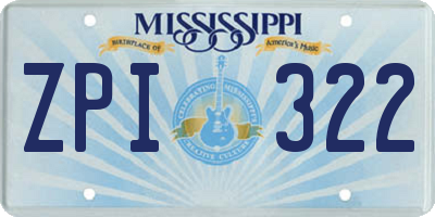 MS license plate ZPI322