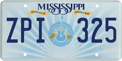 MS license plate ZPI325