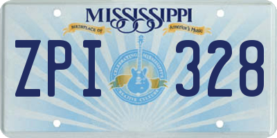 MS license plate ZPI328