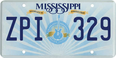 MS license plate ZPI329