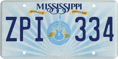 MS license plate ZPI334