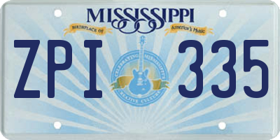 MS license plate ZPI335