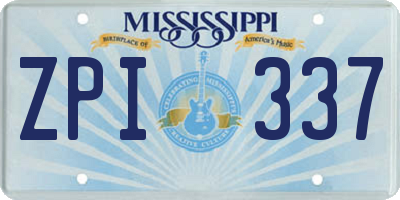 MS license plate ZPI337