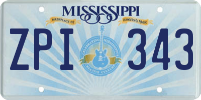 MS license plate ZPI343