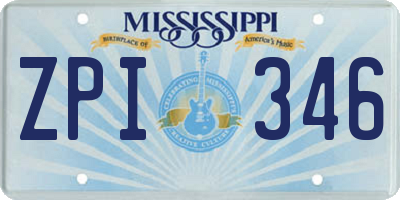 MS license plate ZPI346