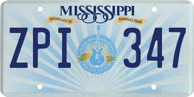 MS license plate ZPI347