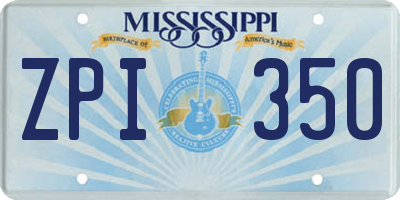 MS license plate ZPI350