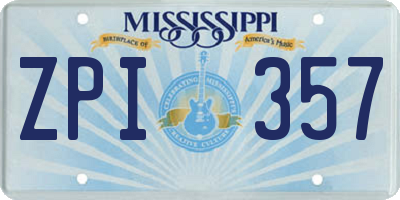 MS license plate ZPI357