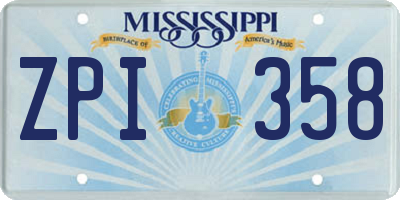 MS license plate ZPI358