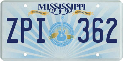 MS license plate ZPI362