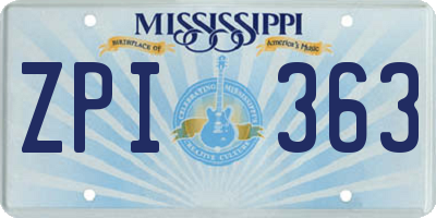 MS license plate ZPI363