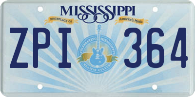 MS license plate ZPI364