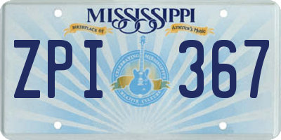 MS license plate ZPI367