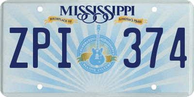 MS license plate ZPI374