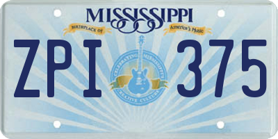 MS license plate ZPI375