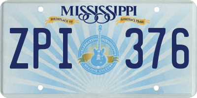 MS license plate ZPI376