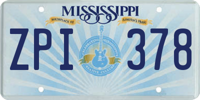 MS license plate ZPI378