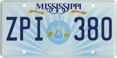 MS license plate ZPI380