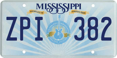 MS license plate ZPI382