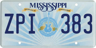 MS license plate ZPI383