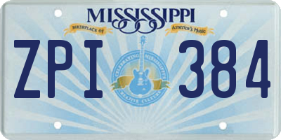 MS license plate ZPI384