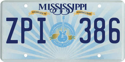 MS license plate ZPI386
