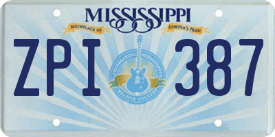 MS license plate ZPI387