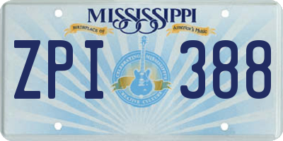 MS license plate ZPI388