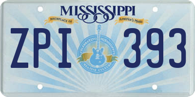 MS license plate ZPI393