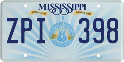 MS license plate ZPI398