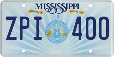 MS license plate ZPI400