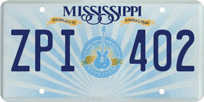 MS license plate ZPI402