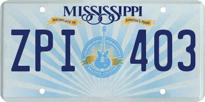 MS license plate ZPI403