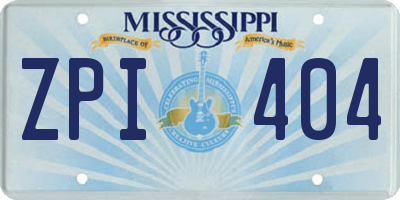 MS license plate ZPI404